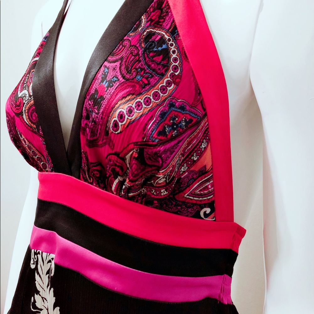 Silk halter printed maxi